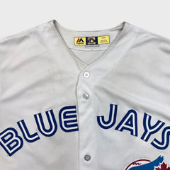 Vintage 2011 Majestic Roberto Alomar Toronto Blue Jays Hall of Fame Jersey Mens Large White MLB Baseball