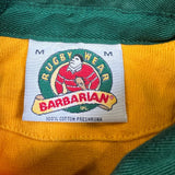 Vintage 90s Barbarian Rugby Shirt Mens Medium Yellow Australia Collared Long Sleeve