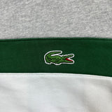 Lacoste Sweatshirt Mens Medium Gray Classic Fit Color Block Pullover Crewneck