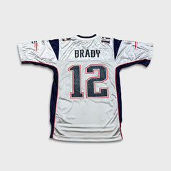 Vintage Y2K Reebok Tom Brady #12 New England Patriots Jersey Mens Medium Gray NFL