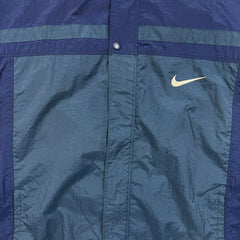 Vintage 90s Nike Sportwear Jacket Mens XL Blue Big Swoosh Full Zip Windbreaker