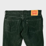 Levi's 502 Pants Mens 34x31 Green Corduroy Tapered Stretch Regular Fit Mid Rise