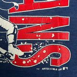 Vintage 1990 Cleveland Indians T Shirt Mens XL Blue USA Single Stitch Sun Faded MLB Tee