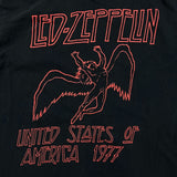 Led Zeppelin T Shirt Mens Small Black 1977 Rock Band Graphic Tee