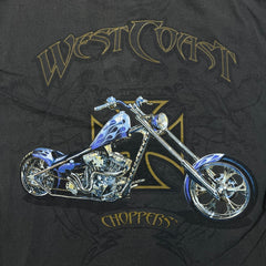 Vintage Y2K West Coast Choppers T Shirt Mens Large Gray Faded Jesse James Chopper Tee