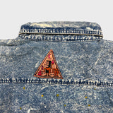 Vintage 90s Tazmanian Devil Denim Shirt Mens XL Blue Acid Wash Looney Tunes Button Up