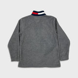 Tommy Hilfiger Fleece Mens Medium Gray Flag Pullover 1/4 Zip Jacket