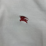 Burberry Brit Polo Shirt Mens Medium White Nova Check Tartan Cotton Preppy