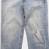 Levi's Ribcage Straight Ankle Jeans Womens 26x27 Blue High Rise Distressed Denim