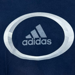 Vintage 90s Adidas T Shirt Mens Large Blue 3 Stripes Athletic Short Sleeve Tee
