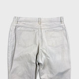 Vintage 90s Wrangler Mom Jeans Womens 34x32 White USA High Waist Taper Leg Denim