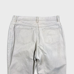 Vintage 90s Wrangler Mom Jeans Womens 34x32 White USA High Waist Taper Leg Denim