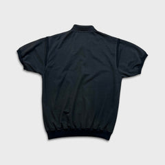 Vintage Y2K Playboy Polo Shirt Mens Medium Black Heavyweight Knit Short Sleeve