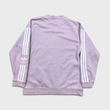 Adidas Sweatshirt Womens Small Pink Original Trefoil Spell Out Pullover Crewneck