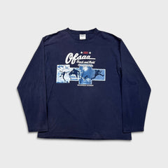 Vintage 2002 Nike OFSAA Track and Field Championships Shirt Mens Large Blue Long Sleeve Tee