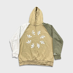 Adidas Hoodie Mens Large Beige Originals Multi Trefoil Pullover Hooded Sweater