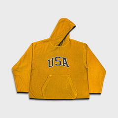 Vintage 90s Team USA Olympics Fleece Mens Large Yellow Sports Pullover Jacket