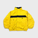 Nautica Jacket Mens XL Yellow NS83 Sailboat Logo Reversible Fleece Full Zip Coat