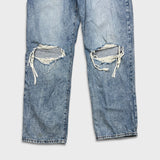 Levi's '94 Baggy Jeans Womens 32x31 Blue Loose Relaxed Fit Distressed Light Wash