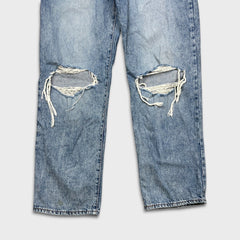 Levi's '94 Baggy Jeans Womens 32x31 Blue Loose Relaxed Fit Distressed Light Wash