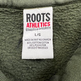 Vintage 90s Roots Athletics Sweatshirt Mens Large Green 1/4 Zip Faded Pullover
