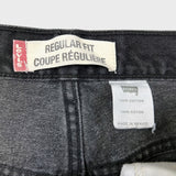 Levi's 505 Jeans Mens 32x28 Black Regular Fit Straight Leg Dark Wash Faded Denim Pants