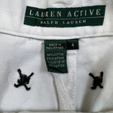 Lauren Active Ralph Lauren Shorts Womens Size 4 White Embroidered Golf Khakis