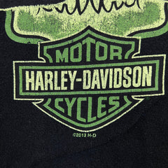 2013 Harley Davidson Movember 13th T Shirt Mens Medium Black Skull Biker Tee