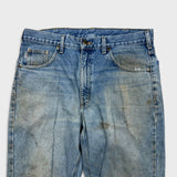 Carhartt B18 STW Jeans Mens 35x32 Traditional Fit Taper Faded Distress Workwear Pants