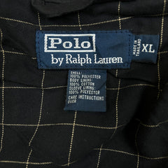 Vintage 90s Polo Ralph Lauren Harrington Jacket Mens XL Black Plaid Lined Bomber