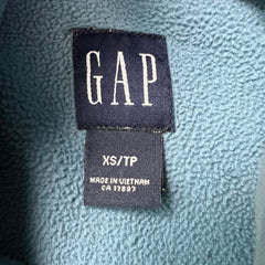 Vintage Y2K Gap Fleece Mens XS Blue Spell Out Outdoor Hooded Pullover Jacket