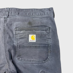 Carhartt Pants Mens 30x32 Gray Double Knee Relaxed Fit Rugged Flex Workwear