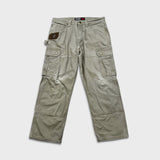 Vintage Y2K Wrangler Riggs Pants Mens 34x28 Gray Ripstop Carpenter Double Knee Cargo