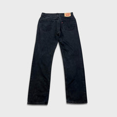 Vintage Y2K Levi's 505 Jeans Mens 32x32 Black Regular Fit Straight Leg Dark Wash Denim Pants