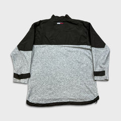 Vintage 90s Tommy Hilfiger 1/4 Zip Fleece Mens XL Gray Tommy Flag Jacket