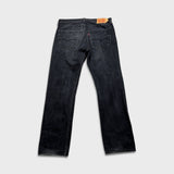 Levi's 501 Jeans Mens 36x32 Black Original Straight Leg Dark Wash Button Fly Denim Pants