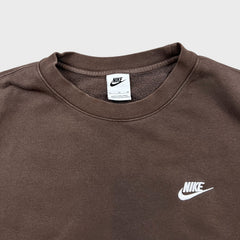 Nike Sportswear Sweatshirt Mens XL Brown Swoosh Pullover Crewneck