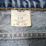 Vintage 90s Levi's 516 Jeans Mens 36x30 Blue Slim Fit Straight Leg  Light Wash Denim Pants