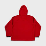 Vintage 90s Chaps Ralph Lauren Fleece Mens Large Red Hooded Pullover Jacket