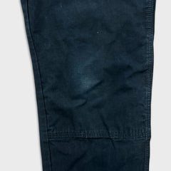 Vintage Wrangler Riggs Pants Mens 36x32 Black Ripstop Carpenter Double Knee Cargo