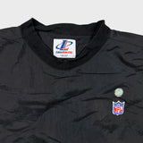 Vintage Y2K Logo Athletic NFL Jacket Mens XL Black Sports Windbreaker Bomber Pullover