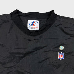 Vintage Y2K Logo Athletic NFL Jacket Mens XL Black Sports Windbreaker Bomber Pullover