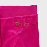 Juicy Couture OG Big Bling Velour Track Pants Womens Small Pink Relaxed Jogger