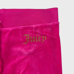 Juicy Couture OG Big Bling Velour Track Pants Womens Small Pink Relaxed Jogger