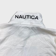 Nautica Fleece Mens Small White 1/4 Zip Outdoor Pullover Jacket