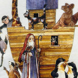 Vintage 90s Noah's Ark Sweatshirt Mens Small White Religion Graphic Pullover