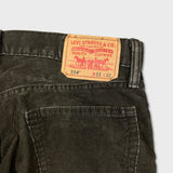 Levi's 514 Pants Mens 32x29 Brown Slim Straight Fit Corduroy Y2K Casual Trouser