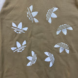 Adidas Hoodie Mens Large Beige Originals Multi Trefoil Pullover Hooded Sweater