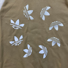 Adidas Hoodie Mens Large Beige Originals Multi Trefoil Pullover Hooded Sweater