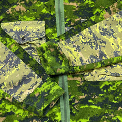 Canadian CADPAT Digital Woodland Camo Combat Fleece Jacket Mens XL Green Full Zip Military